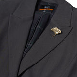 Poly Rayon Twill Easy Fit Suit Blazer with Detachable Brooch