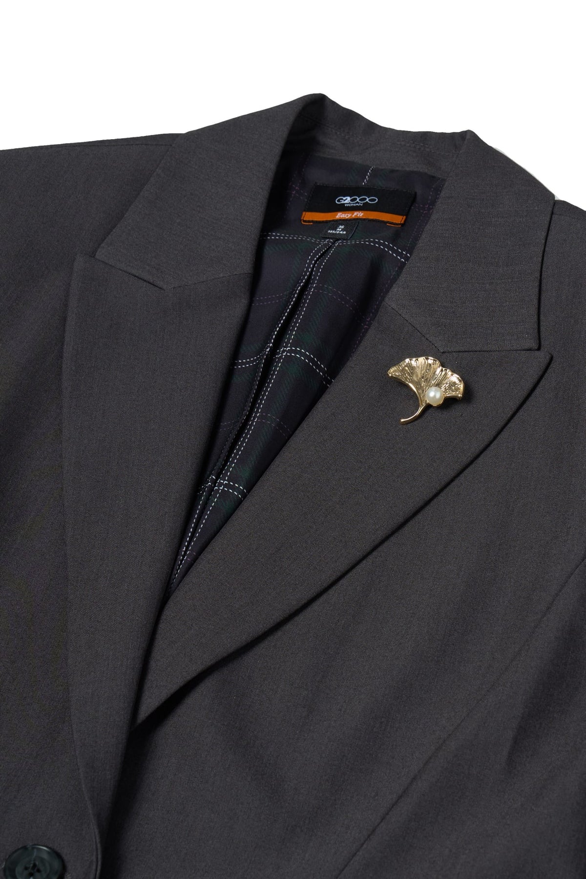 Poly Rayon Twill Easy Fit Suit Blazer with Detachable Brooch