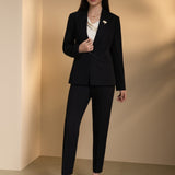 Poly Rayon Twill Easy Fit Suit Blazer with Detachable Brooch
