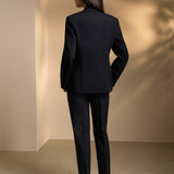 Poly Rayon Twill Easy Fit Suit Blazer with Detachable Brooch