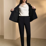 Poly Rayon Twill Easy Fit Suit Blazer with Detachable Brooch