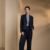 Poly Rayon Stripe Relax Fit Suit Blazer