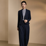 Poly Rayon Stripe Relax Fit Suit Blazer