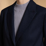 Poly Rayon Stripe Relax Fit Suit Blazer