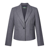 Poly Rayon Stripe Relax Fit Suit Blazer