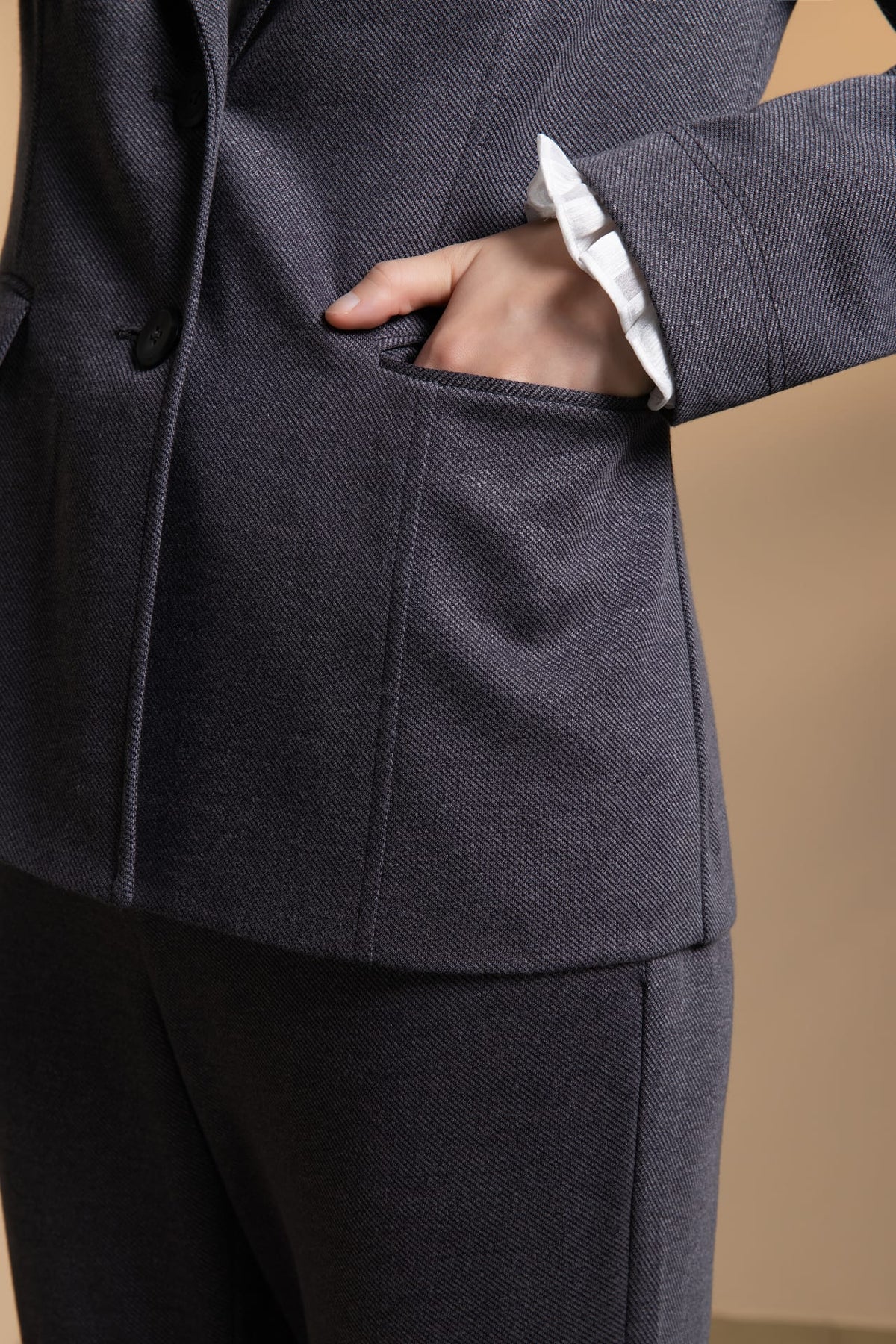 Poly Rayon Pique Slim Fit Casual Blazer