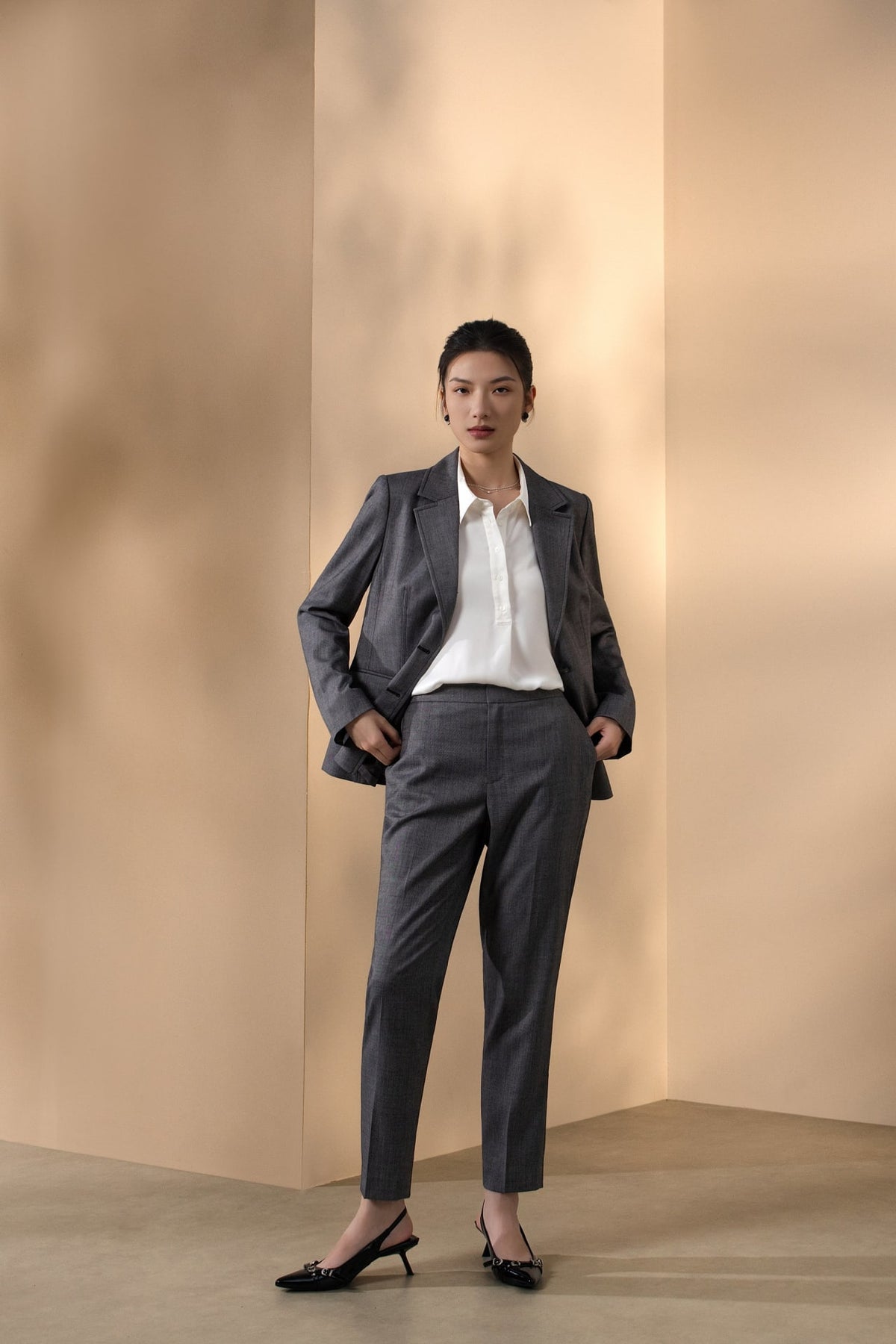 Wool Blend 2-Tone Comfort Fit Suit Blazer