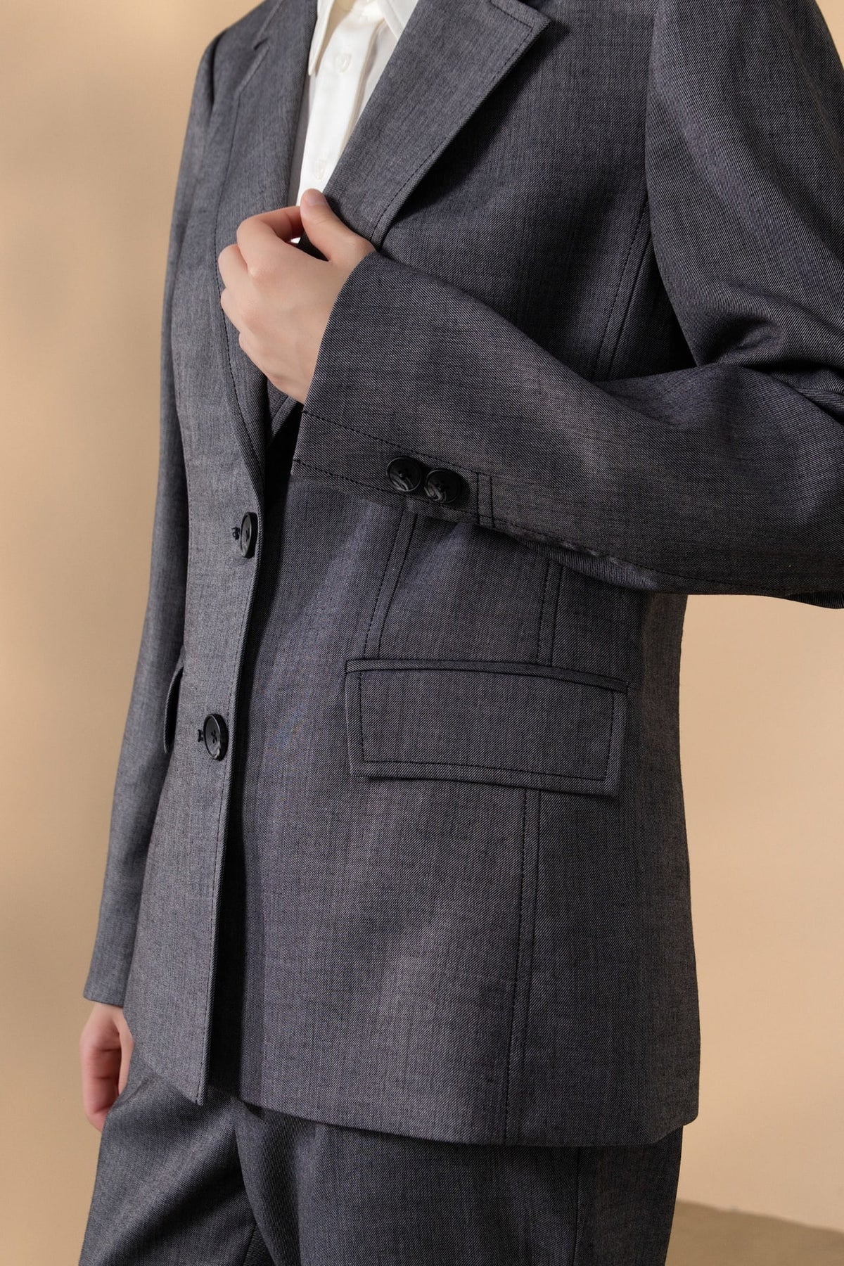 Wool Blend 2-Tone Comfort Fit Suit Blazer