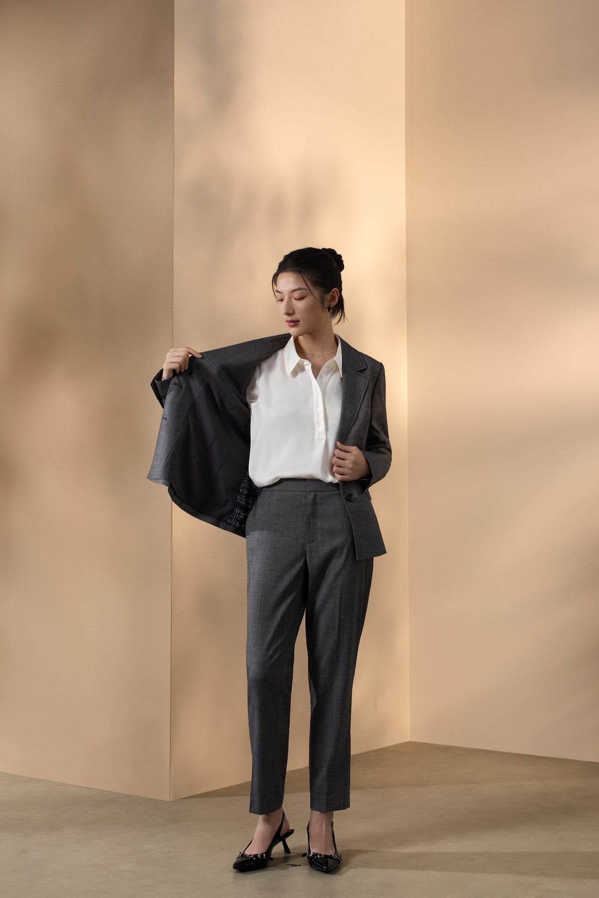 Wool Blend 2-Tone Comfort Fit Suit Blazer