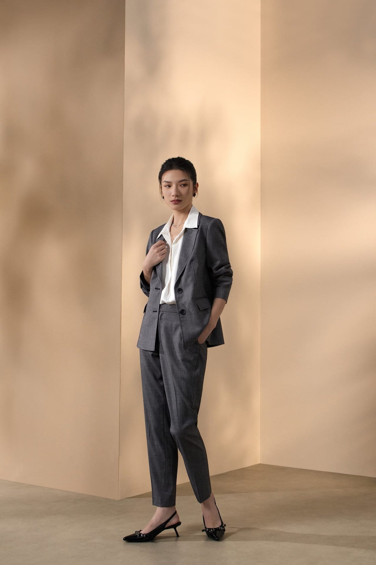 Wool Blend 2-Tone Comfort Fit Suit Blazer