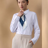 Modal Blend Dobby Stripe Comfort Fit Long Sleeve Shirt with Scarf