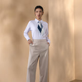 Modal Blend Dobby Stripe Comfort Fit Long Sleeve Shirt with Scarf