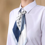Modal Blend Dobby Stripe Comfort Fit Long Sleeve Shirt with Scarf