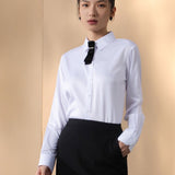 Easy Ironing Quick Dry Wicking Twill Slim Fit Long Sleeve Shirt with Detachable Tie