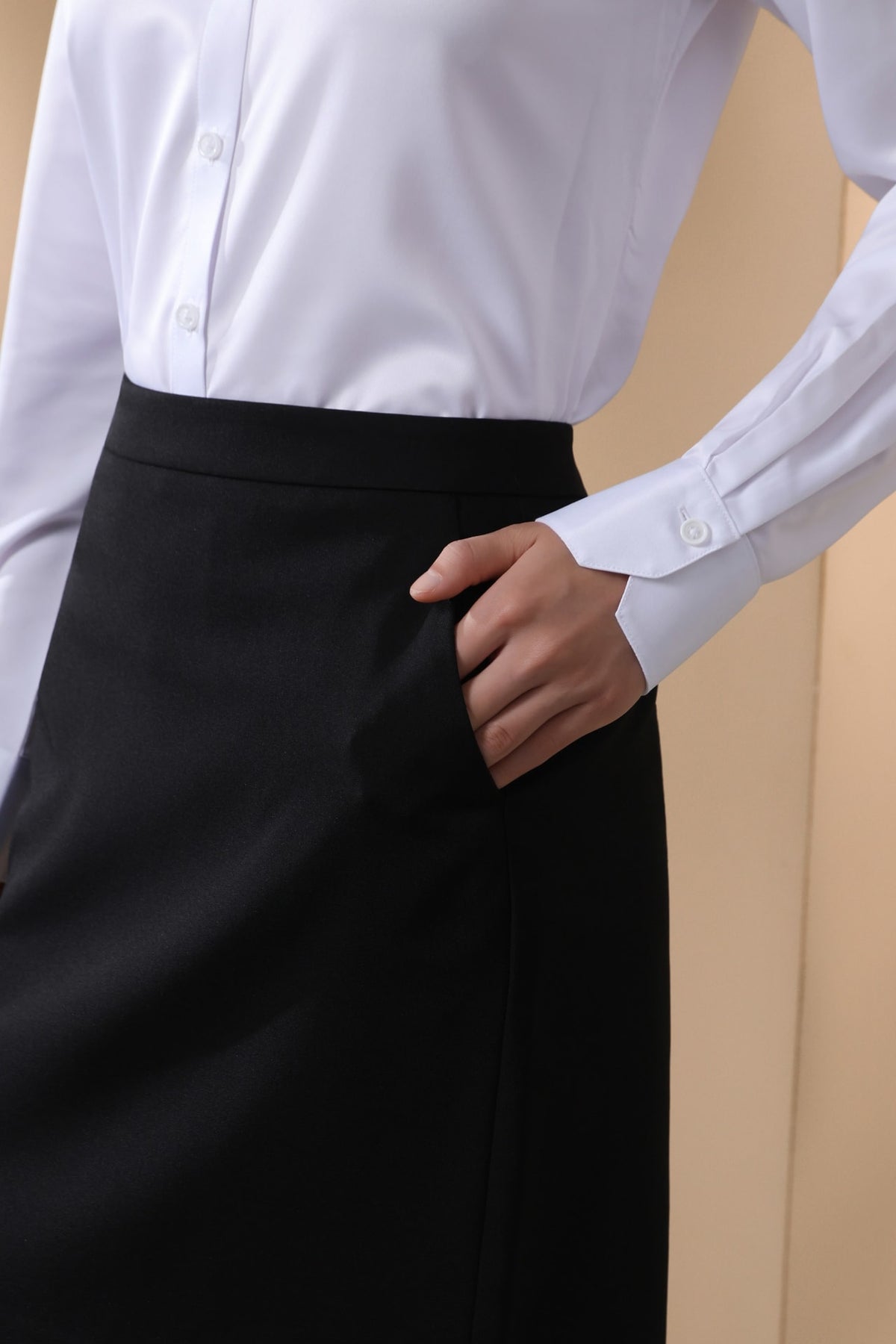 Easy Ironing Quick Dry Wicking Twill Slim Fit Long Sleeve Shirt with Detachable Tie