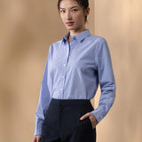 Modal Blend Twill Stripe Comfort Fit Long Sleeve Shirt with Detachable Necklace