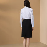 Easy Ironing Quick Dry Wicking Twill Stripe Slim Fit Long Sleeve Shirt with Detachable Bow Tie