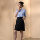 Non-Iron Stretch Oxford Stripe Slim Fit Long Sleeve Shirt with Detachable Button Clip