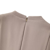 Poly Cavalry Twill Fit & Flare V-Neck Dress with Belt