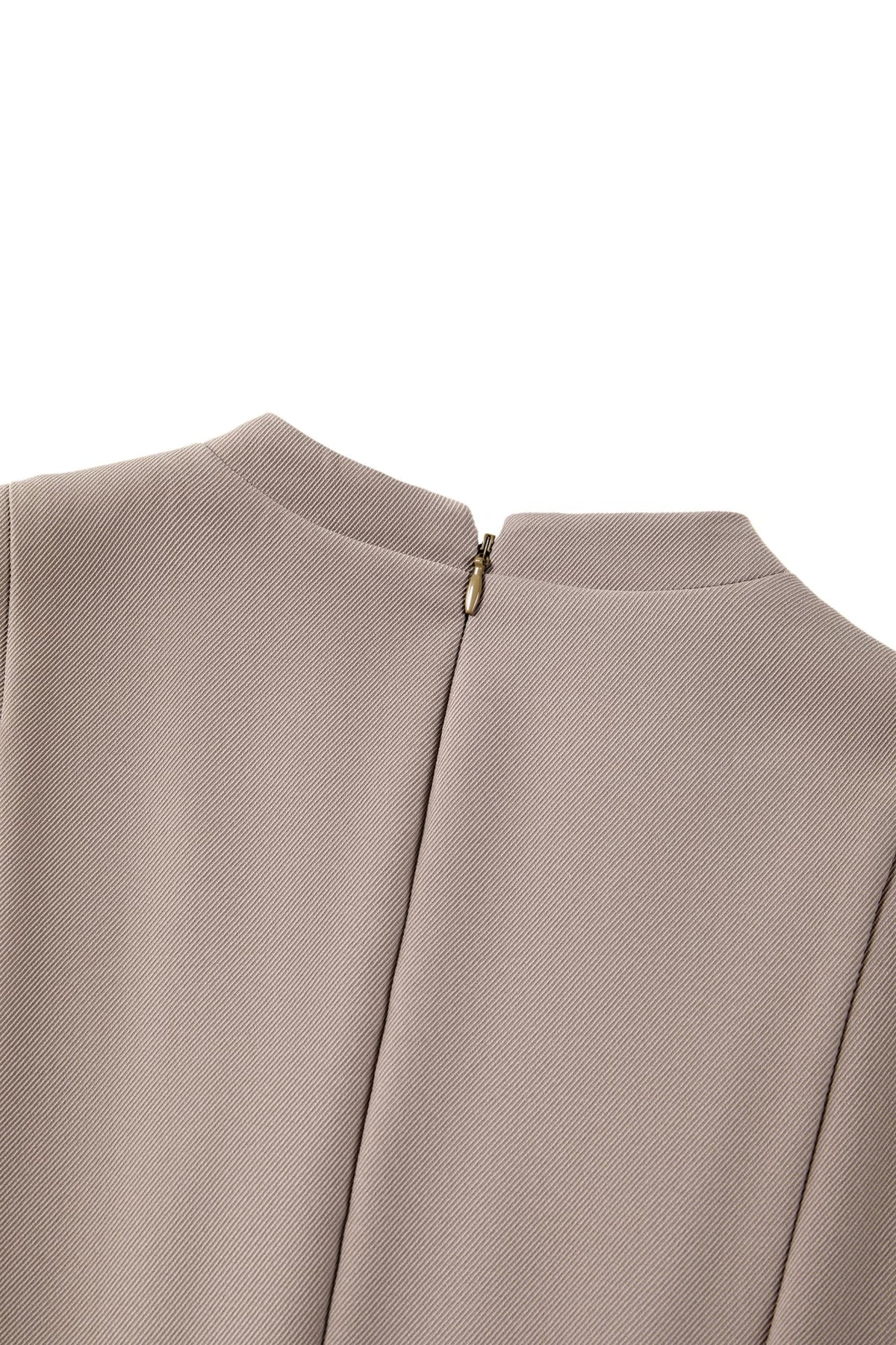 Poly Cavalry Twill Fit & Flare V-Neck Dress with Belt