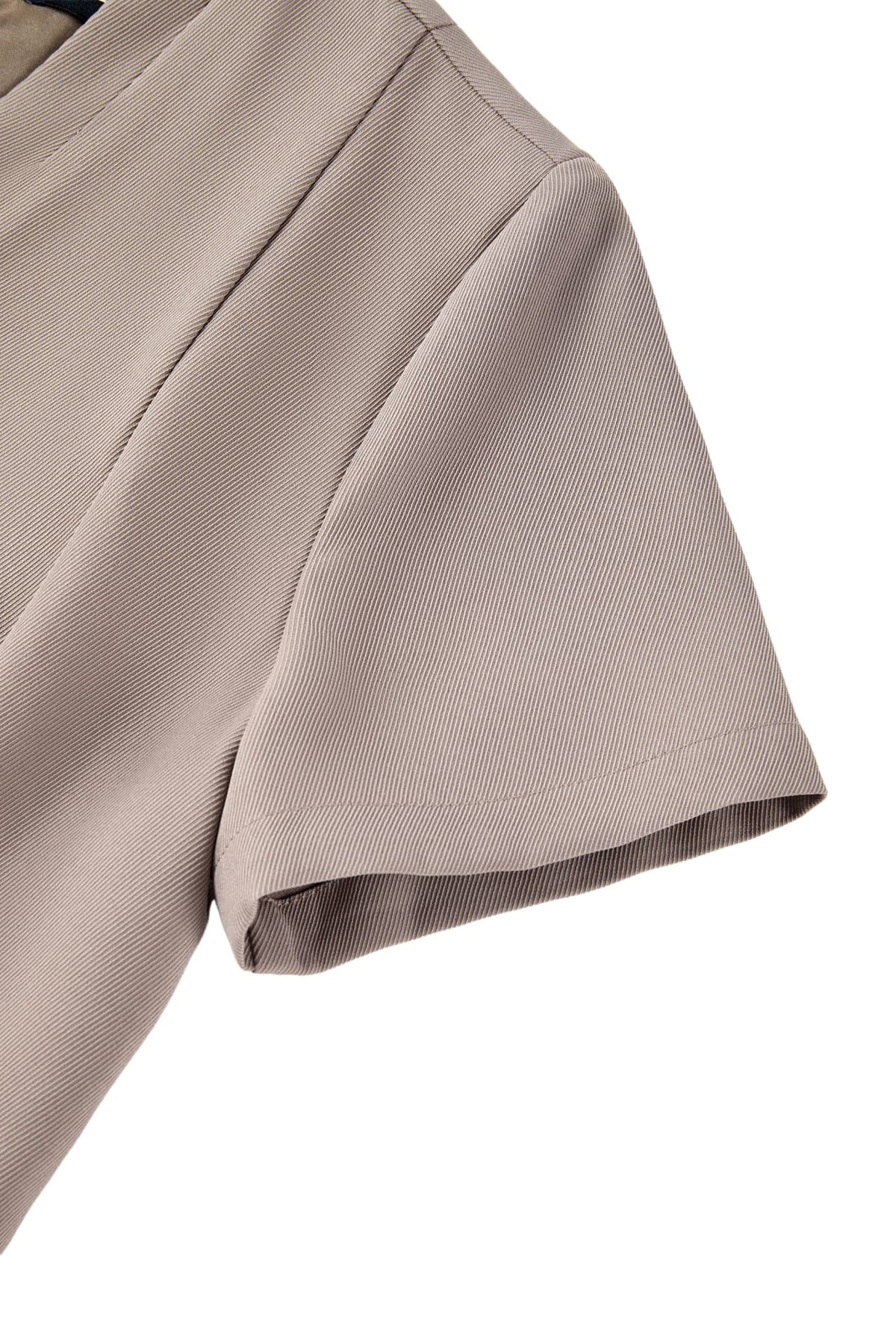Poly Cavalry Twill Fit & Flare V-Neck Dress with Belt