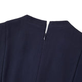 Poly Cavalry Twill Fit & Flare V-Neck Dress with Belt