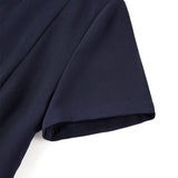 Poly Cavalry Twill Fit & Flare V-Neck Dress with Belt