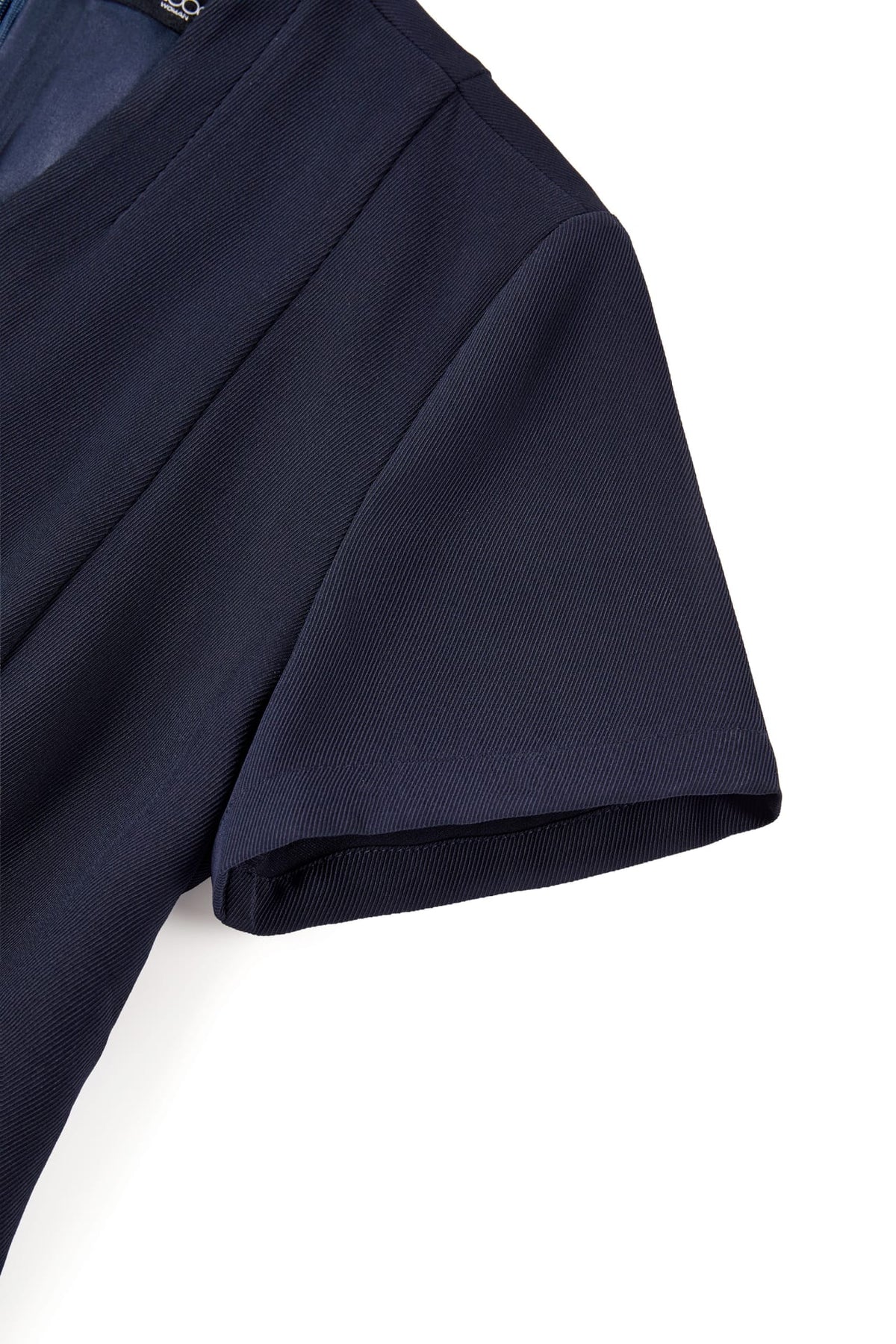 Poly Cavalry Twill Fit & Flare V-Neck Dress with Belt