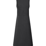 Poly Ottoman Wrap Front A-Shape V-Neck Dress