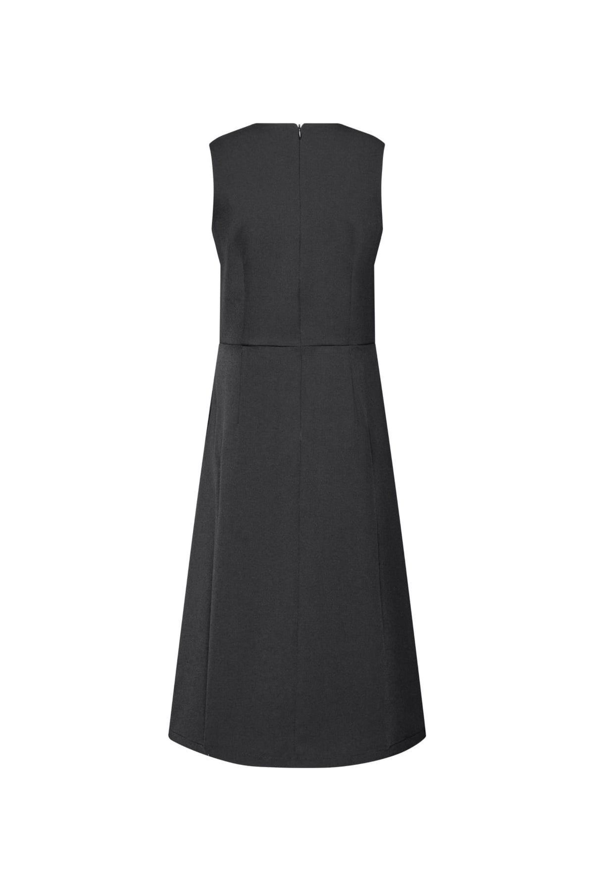 Poly Ottoman Wrap Front A-Shape V-Neck Dress