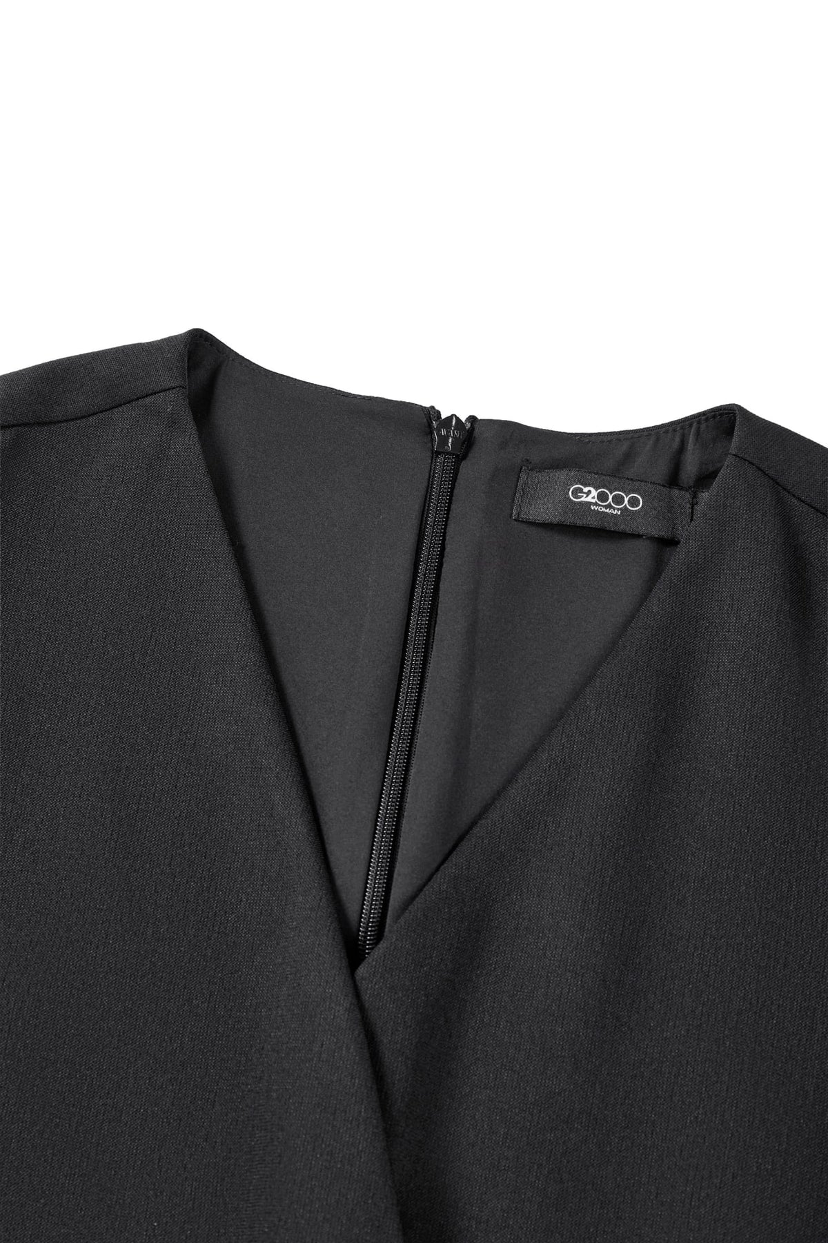 Poly Ottoman Wrap Front A-Shape V-Neck Dress