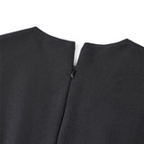 Poly Ottoman Wrap Front A-Shape V-Neck Dress