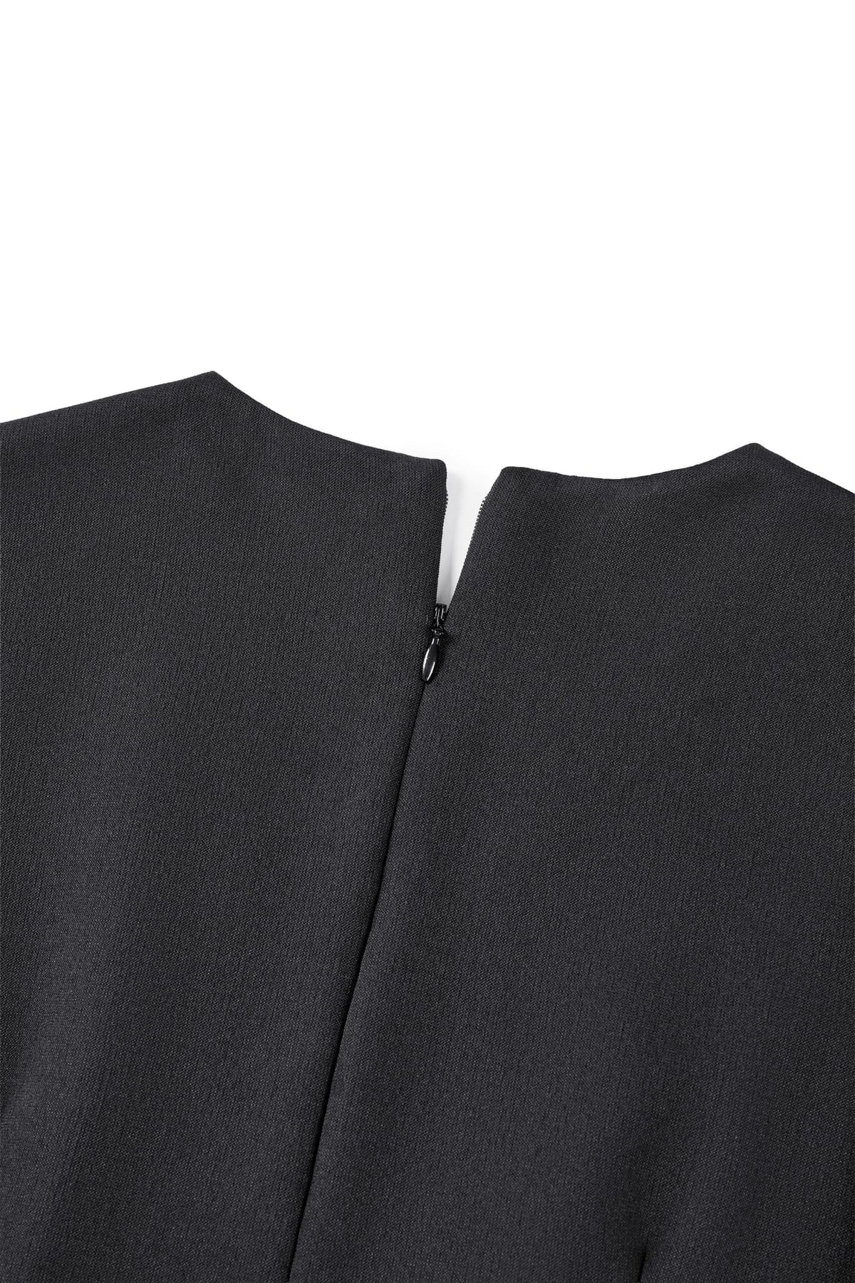 Poly Ottoman Wrap Front A-Shape V-Neck Dress