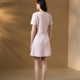 Poly Nylon Sweater Knit Fit & Flare Round Neck Dress