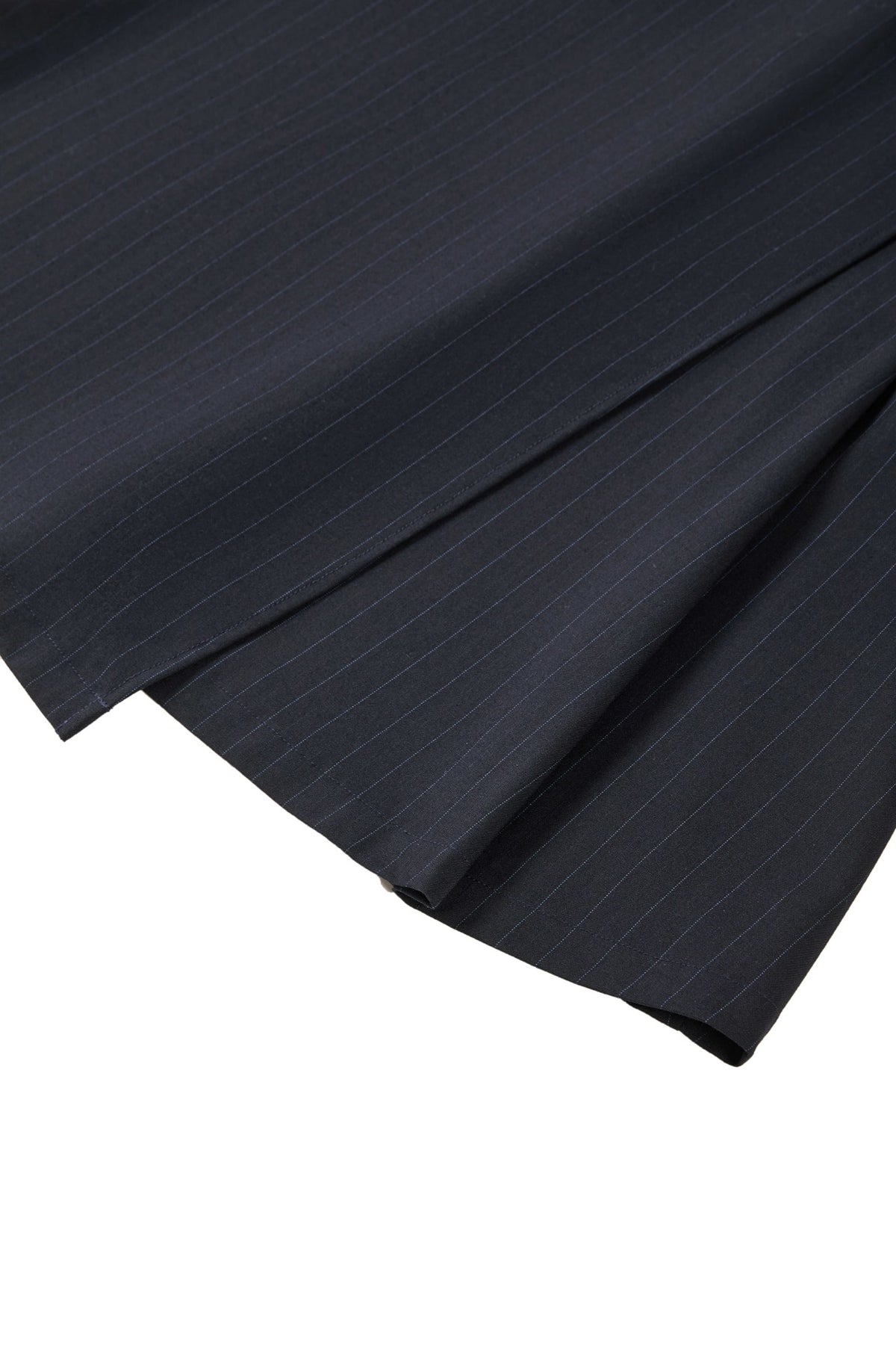 Poly Rayon Stripe Asymmetric Lapel Fit & Flare Dress with Belt