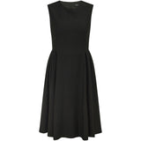 Poly Blend Double Weave Fit & Flare Round Neck Dress