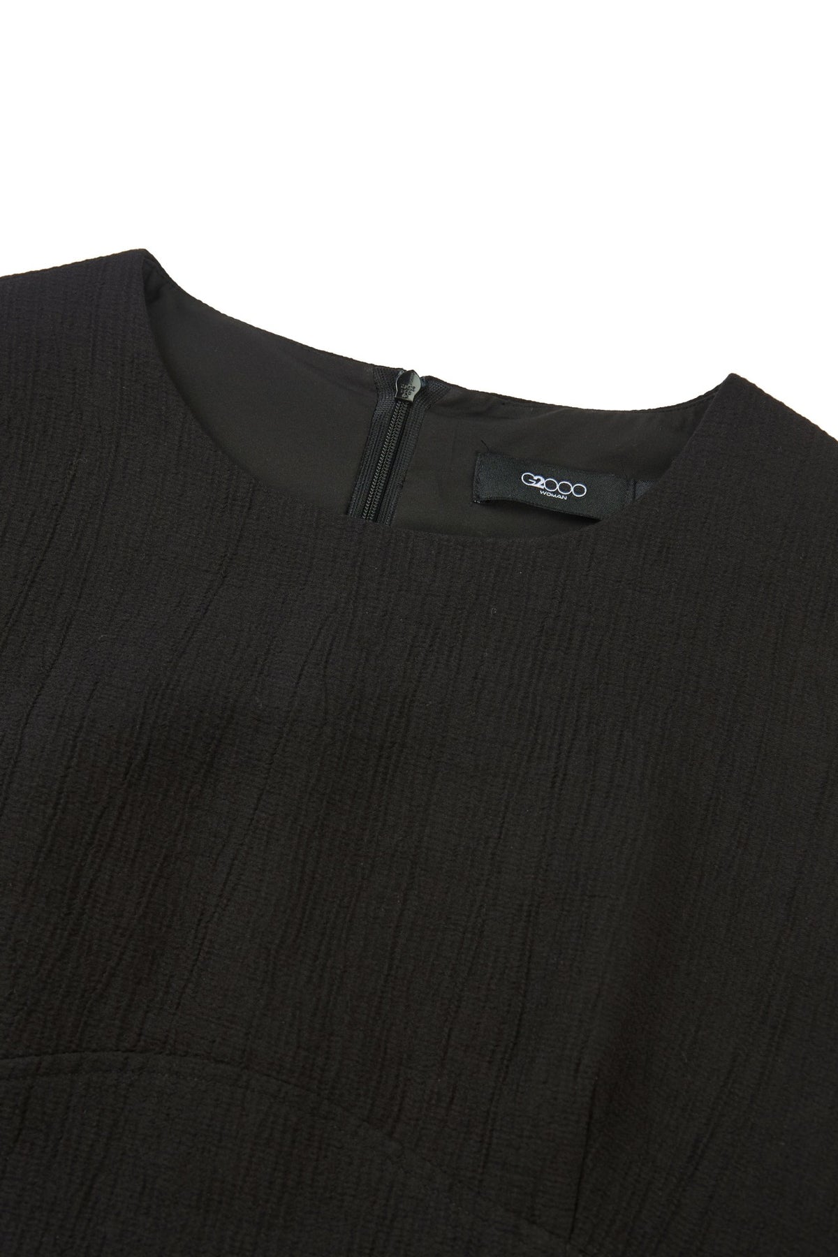 G2000 - Dresses - Poly Blend Double Weave Fit & Flare Round Neck Dress