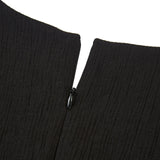 Poly Blend Double Weave Fit & Flare Round Neck Dress