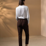 Poly Crepe Relax Fit Stand Collar Blouse