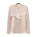 Poly Crepe Relax Fit Stand Collar Blouse