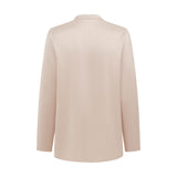 Poly Crepe Relax Fit Stand Collar Blouse