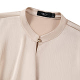 Poly Crepe Relax Fit Stand Collar Blouse