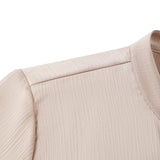 Poly Crepe Relax Fit Stand Collar Blouse