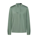 Poly Satin Regular Fit Stand Collar Blouse