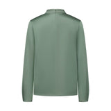 Poly Satin Regular Fit Stand Collar Blouse
