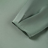 Poly Satin Regular Fit Stand Collar Blouse