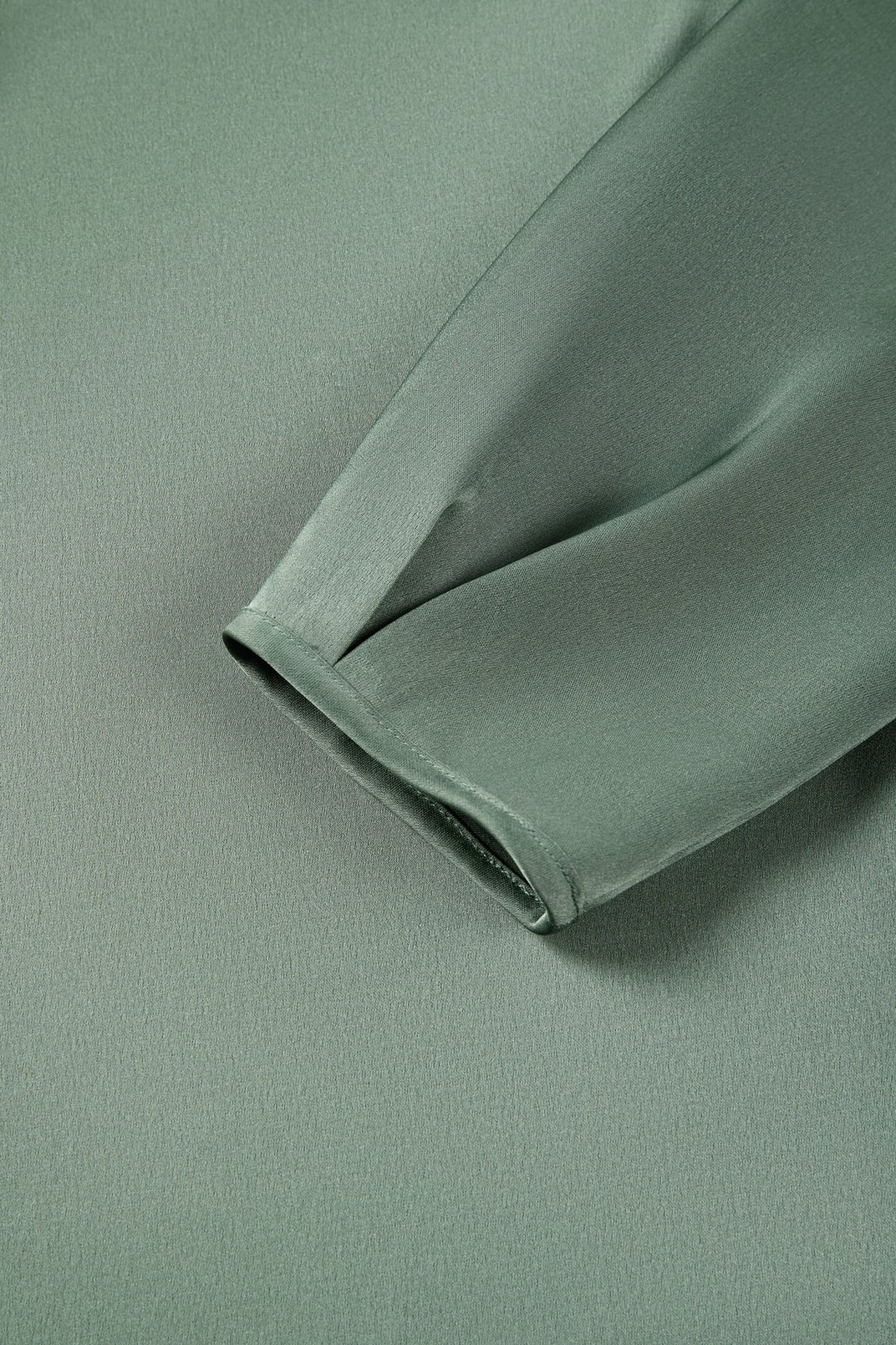 Poly Satin Regular Fit Stand Collar Blouse