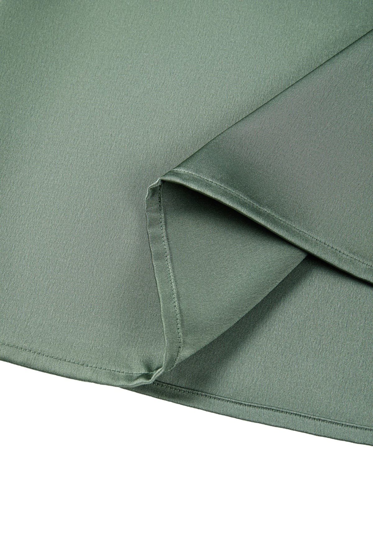 Poly Satin Regular Fit Stand Collar Blouse
