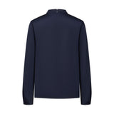 Poly Satin Regular Fit Stand Collar Blouse
