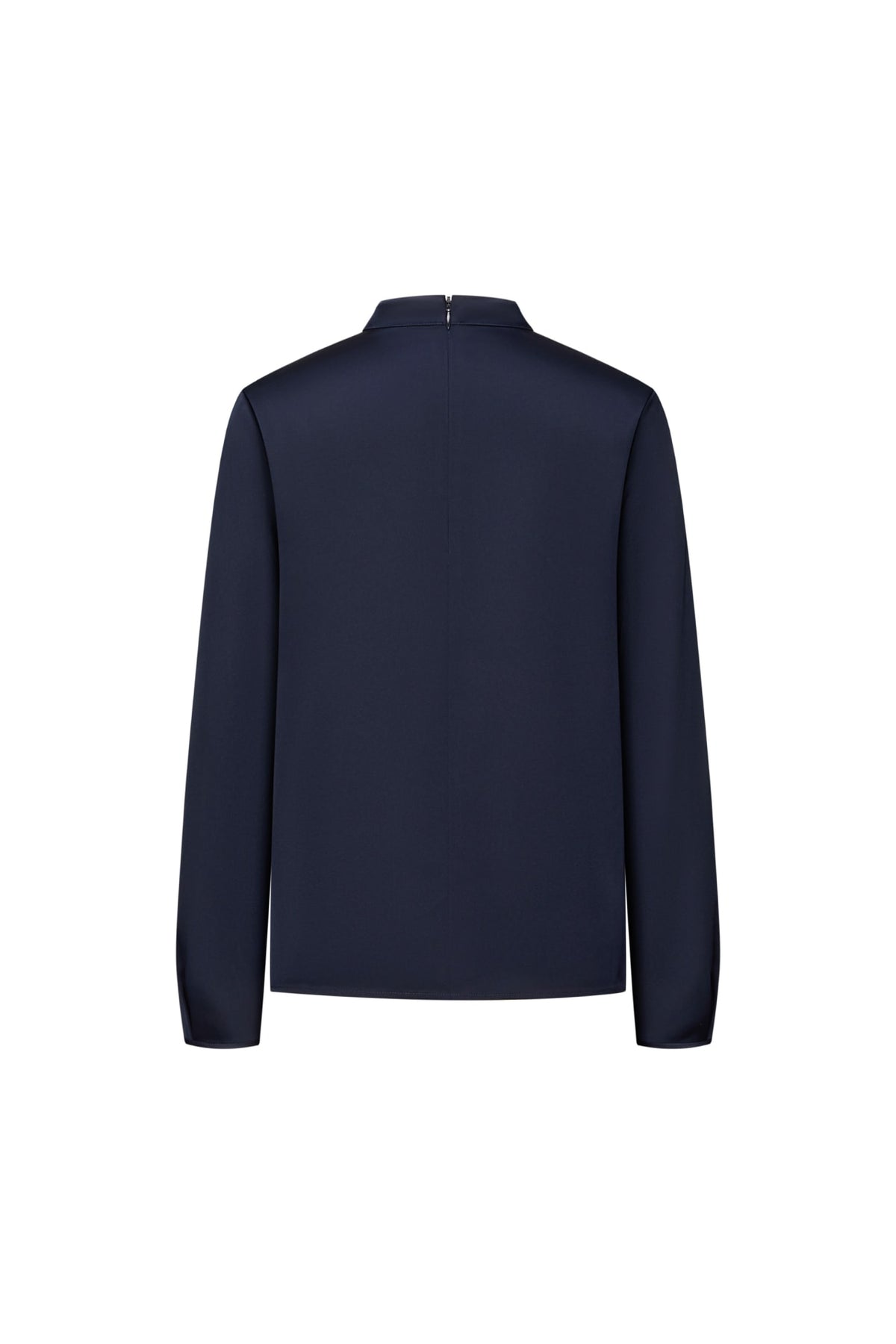 Poly Satin Regular Fit Stand Collar Blouse